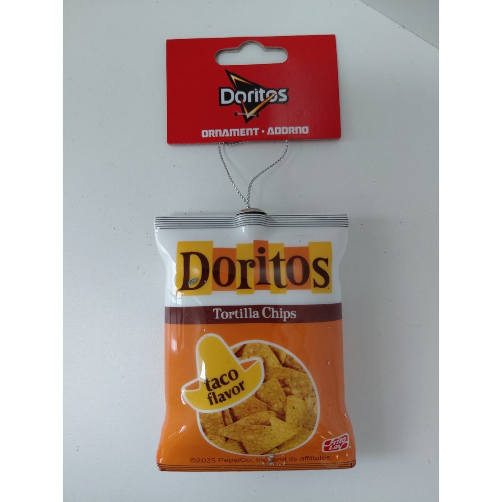Doritos Tortilla Chips Taco Flavor Shatterproof Christmas Ornament Decoupage NWT